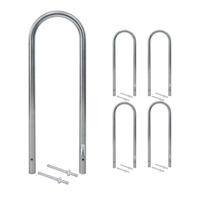 Baumarktplus 5 x Fahrradanlehnbügel 115 x 41 cm Edelstahl Ø 49 mm Einbetonieren Fahrradständer Parker Typ U