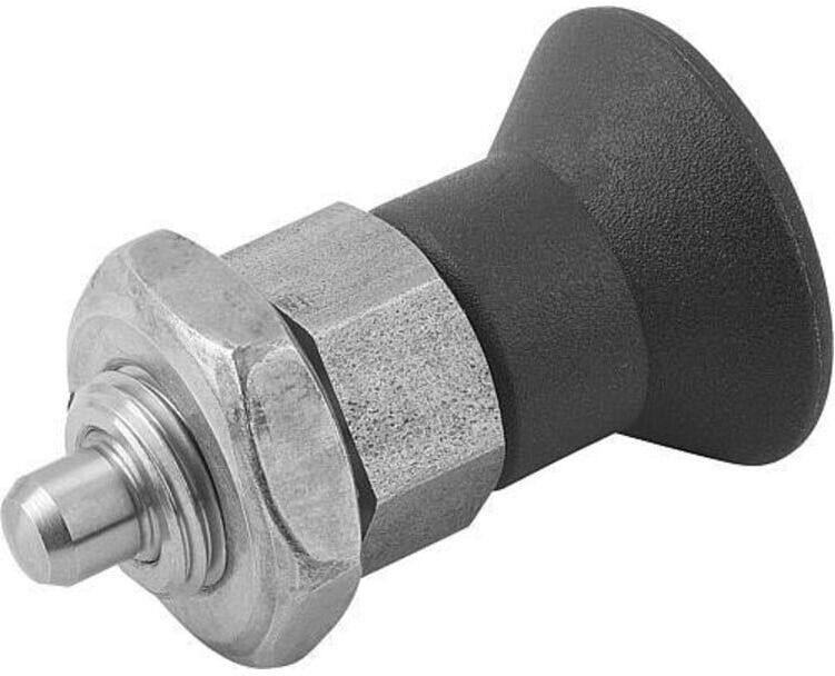 KIPP Arretierbolzen GR.1 M10x1 D5 Form B ohne Rastnut mit Kontermutter kurz (K0631.16105)