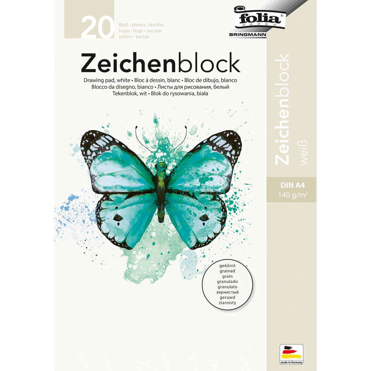 folia 20 Zeichenblock gekörnt DIN A4