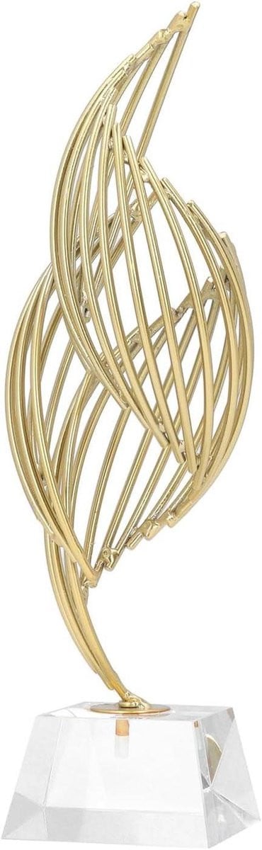 Geometrische Sculptuur Wit - Moderne Abstracte Metaal Decoratie - 26 x 7 x 7 cm