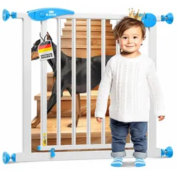 KIDIZ® Schutzgitter für Treppen   Tür, Auto Close Kindertreppengitter ohne Bohren   90° Stop, Absperr Türschutzgitter, schwenkbare Trennwand, Treppenschutzgitter, Klemmen
