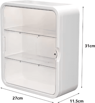 Inspire Picks No Drill Wall Mounted Medicine Cabinet Multi Layer Storage Organizer For Bathroom, Kitchen & Home white