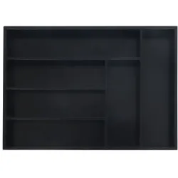 Relaxdays Besteckkasten Bambus Schwarz