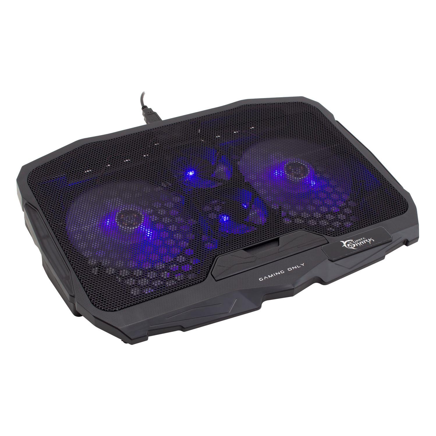 White Cooling stand for laptop Shark Ice Warrior, up to 17.3 ", 4 fans, blue backlight (WS3793)