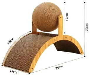 Uplift Treasures Wooden Cat Scratching Ball Toy dark Auburn