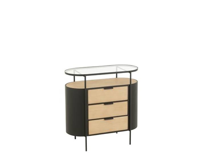 J-line Schrank Avy - Eisen - Natur/Schwarz