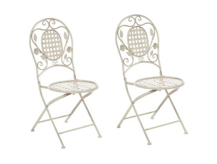 GARTENSTUHL 2er-Set Metall cremeweiß Bivio