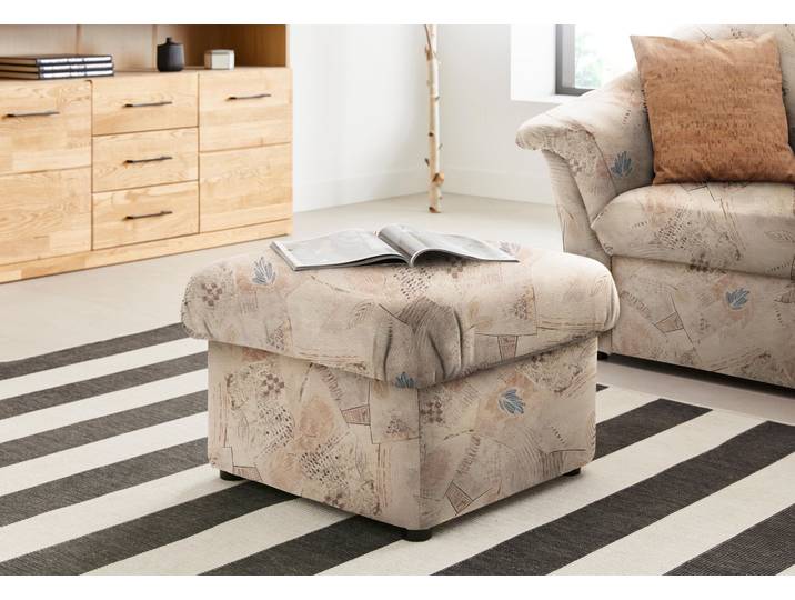 Polsterhocker, Luxus-Microfaser, Braun, 60×60 cm, Modern, Domo-Collection