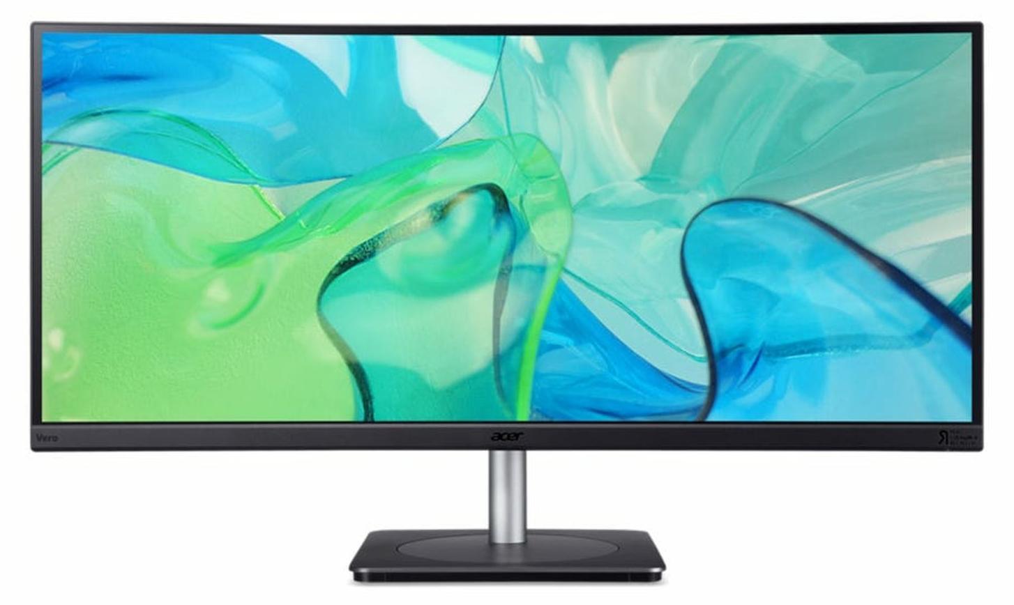 Acer CB343CUR, 86,4 cm (34"), 3440 x 1440 Pixel, UltraWide Quad HD, LED, 4 ms, Schwarz, Silber