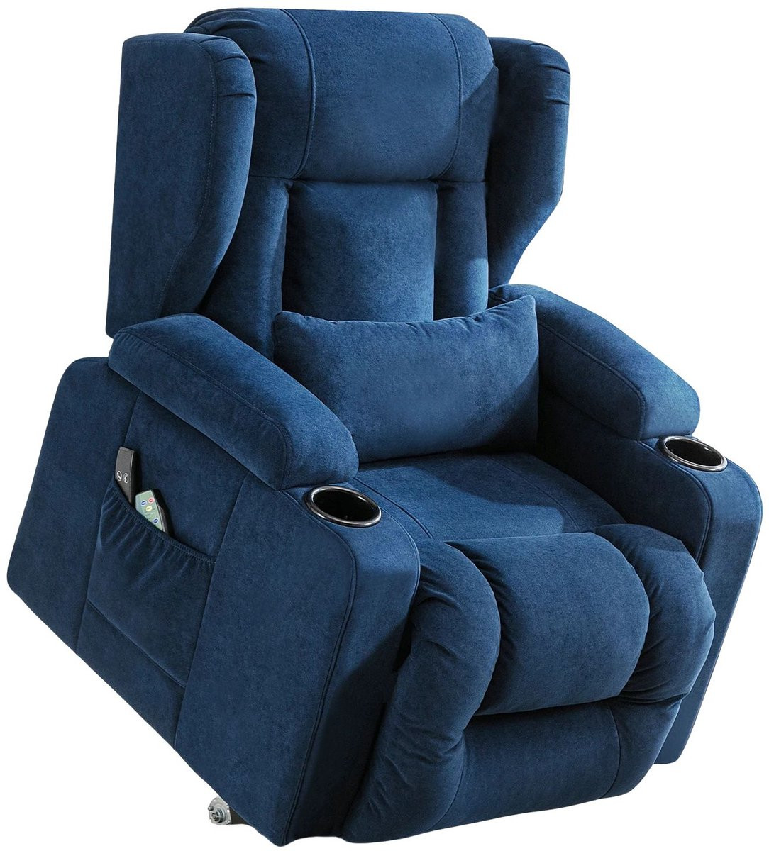Betaalbare Goederen® Elektrische massagestoel - Blauw - Stof - Relaxfauteuil