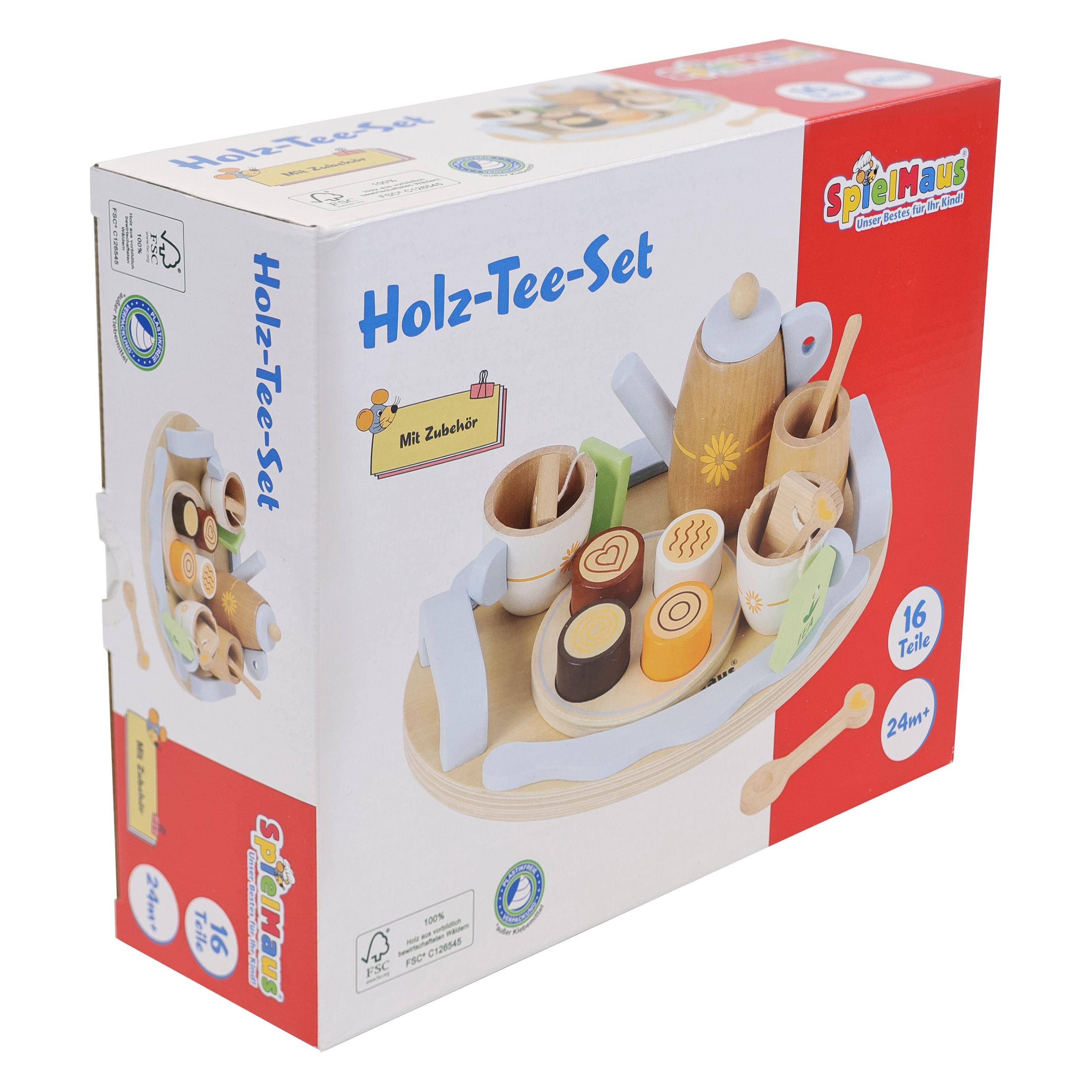 Spielmaus Holz Tee-Set, 16-teilig (0047044375)