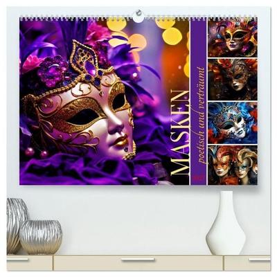 MASKEN - poetisch und verträumt (hochwertiger Premium Wandkalender 2027 DIN A2 quer), Kunstdruck in Hochglanz