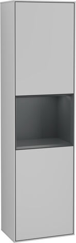Villeroy und Boch Villeroy et Boch Finion armoire F460HGGJ 41.8x151.6x27cm, à gauche, une étagère de minuit Blue Matt Lacquer , lumière gris mat