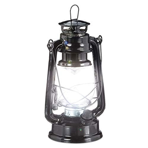 Relaxdays Retro LED Stormlamp - Zwart - Tafelmodel