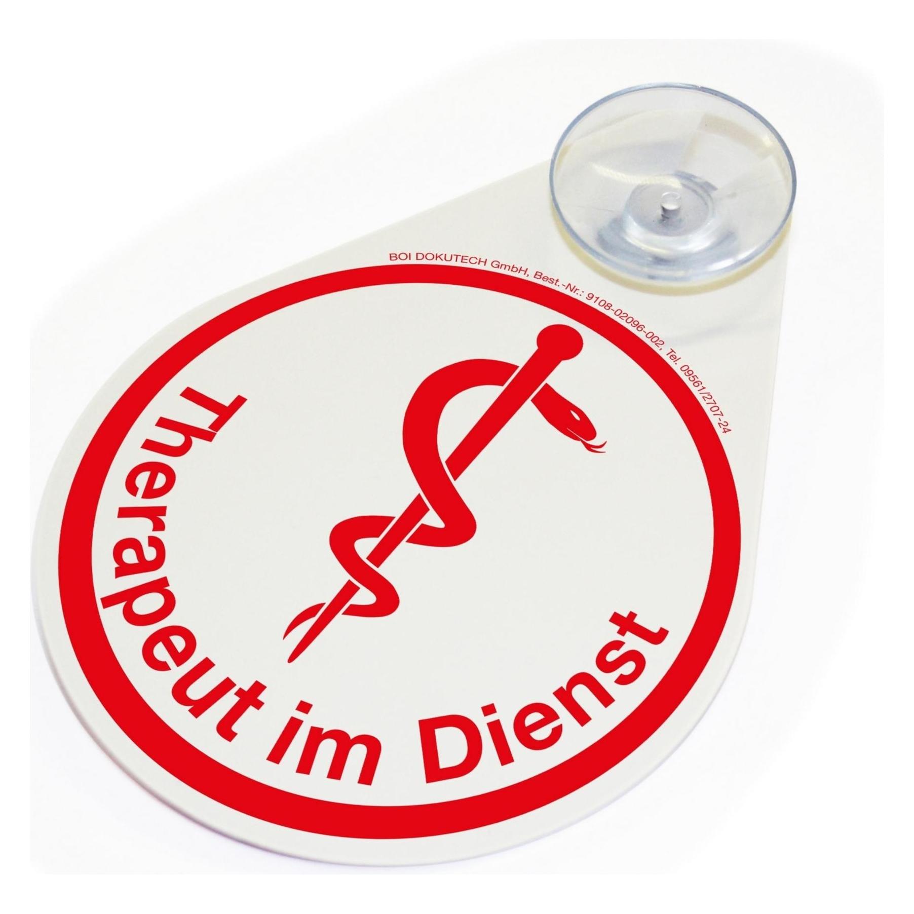 Boi Dokutech BOI Hinweisschild "Therapeut im Dienst" Tropfen 8,0 x 11,0 cm, 1 St. (9108-02096-002)