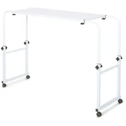 Betttisch auf Rollen, höhenverstellbar 78 bis 120cm, längenverstellbar 119 bis 190cm, weiß