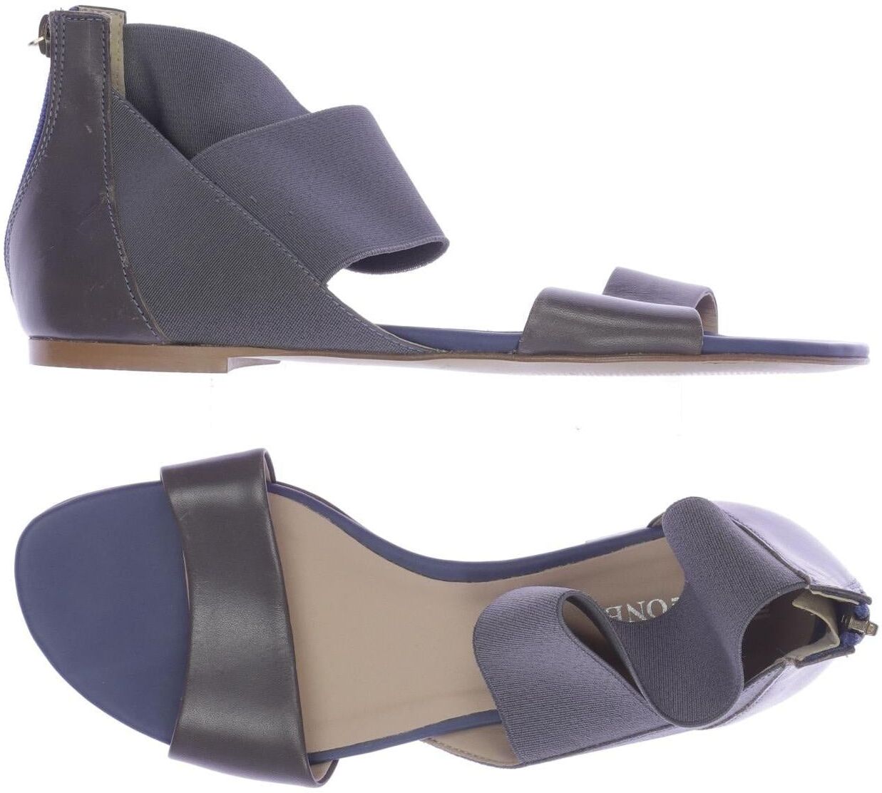 pier one Damen Sandalen, Grau, Gr. EU 39, Leder - Second Hand
