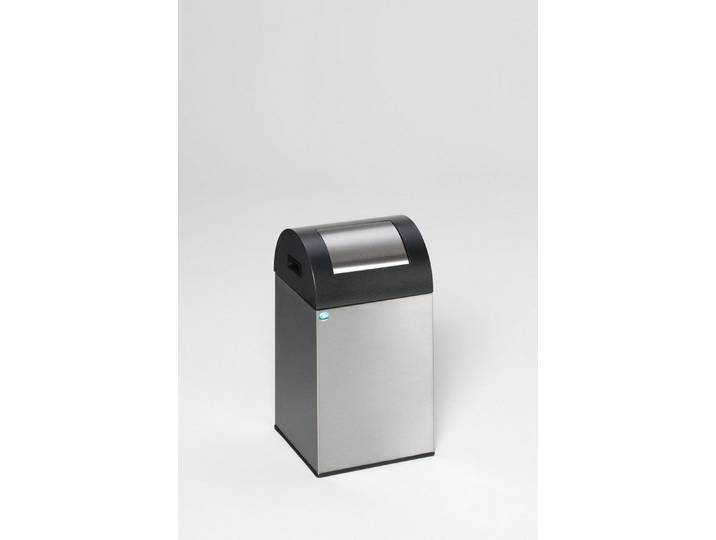 PROREGAL® Mülleimer Selbstlöschender Wertstoffsammler 43L 60x32x32cm Edelstahl Grau