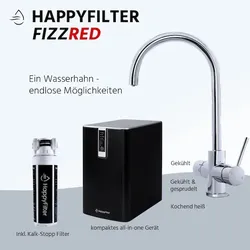 Wassersprudler mit Aktivkohlefiltersystem für den Wasserhahn | HappyFilter