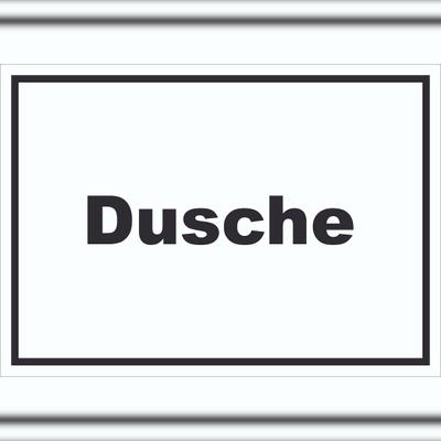 HB-Druck Dusche Schild mit Text Hygiene waschen waagerecht A1 Rückseite selbstklebend