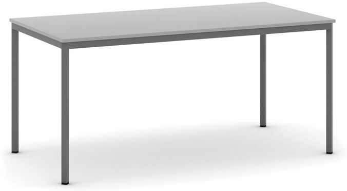 B2B Partner Esstisch BASIC, 160x80 cm, dunkelgraues Metallgestell, grau