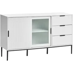 SIDEBOARD mit Glastüren Weiß Leduc