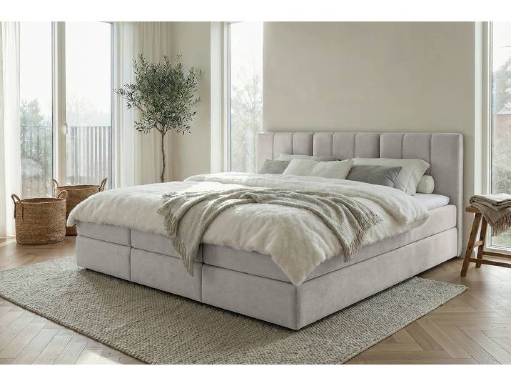 Lit continental type A 273 x 117 x 201cm Microfibre Wiam Gris