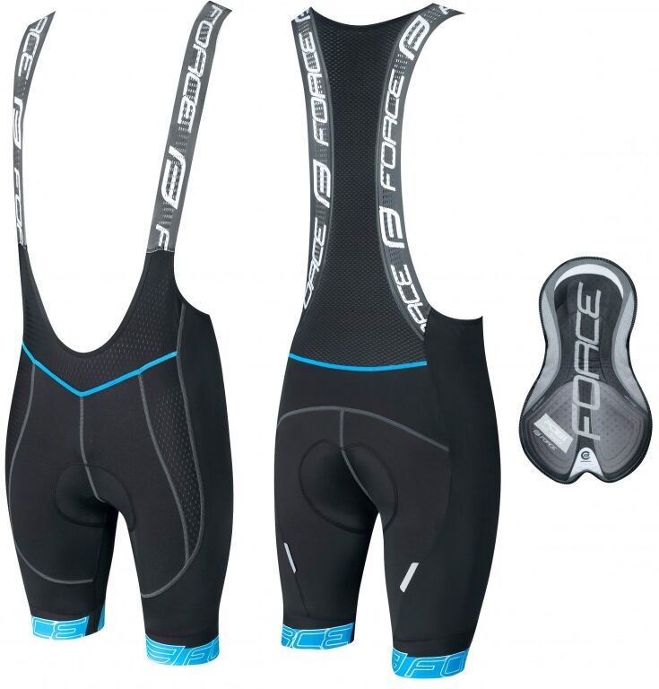 Force Pantaloncini ciclismo fondello in gel  FAME nero blu