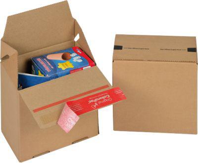 ColomPac Faltkarton Eurobox S, Selbstklebeverschluss & Aufreißfaden, Z-Faltung, kombinierbar mit Euro-Paletten, außen L 150 x B 100 x H 150 mm, innen B 95 mm, 20 Stück, Wellpappe, braun