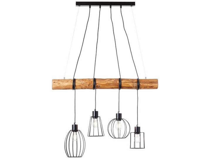 Brilliant Pendelleuchte Keyla 99549/76, Schwarz, Holz, E27, 90x140x19.5 cm, Lampen & Leuchten, Innenbeleuchtung, Hängeleuchten, Pendelleuchten