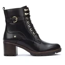 Pikolinos für Damen. W7H-8510 Llanes Lederstiefeletten schwarz -Absatzhöhe 6cm (39), 5 bis 8 cm, Reißverschluss, Lässig