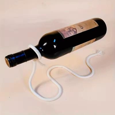 Uplift Treasures Creative Rope Wine Bottle Holder Snake Chain Suspension Display Rack For Home Decoration gold Chain