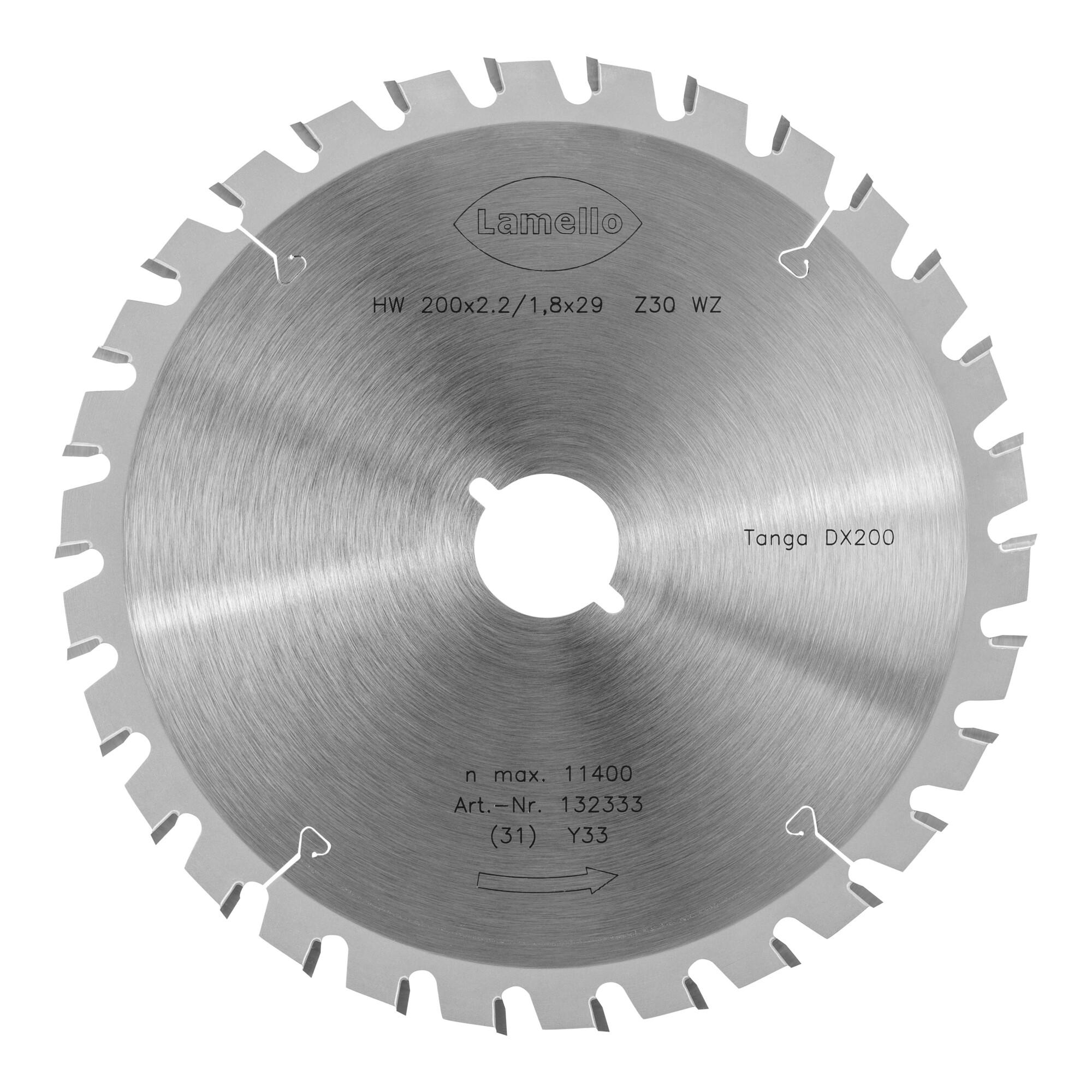 Lamello Tanga DX200 Sägeblatt, Z30 ,Ø 200 mm mit Schnellspann-Aufnahme, 132333)