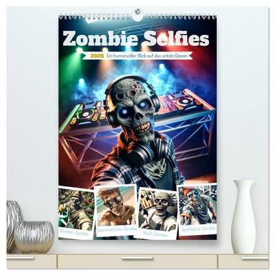 Zombie Selfies - Ein humorvoller Blick auf das untote Dasein (hochwertiger Premium Wandkalender 2026 DIN A2 hoch), Kunstdruck in Hochglanz
