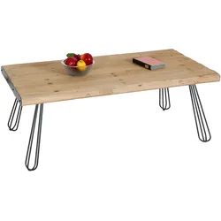 Couchtisch MCW-L73, Tisch Wohnzimmertisch, Industrial Massiv-Holz MVG-zertifiziert 120x60cm, natur