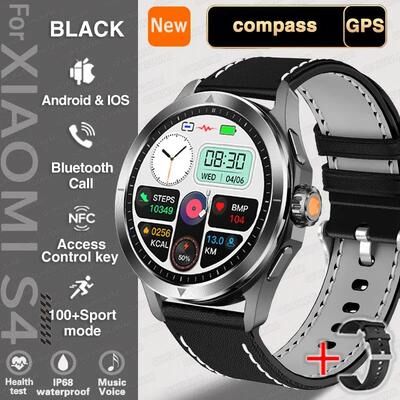 Uplift Treasures S4 Ultra Outdoor Sport Smart Watch black Leather for Xiaomi S4 Ultra