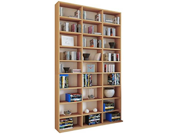 VCM Standregal Buche 102x23x181 cm 27 Fächer Holzwerkstoff Bücher Deko Freistehendes Regal für Bücher und Deko - Wohnzimmer oder Büro - für Bücherliebhaber und Sammler - Holzwerkstoff