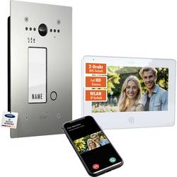 m-e modern-electronics ALL-VF10S-M7W-IPS Video-Türsprechanlage WLAN, 2-Draht Edelstahl (gebürstet), Weiß 41507