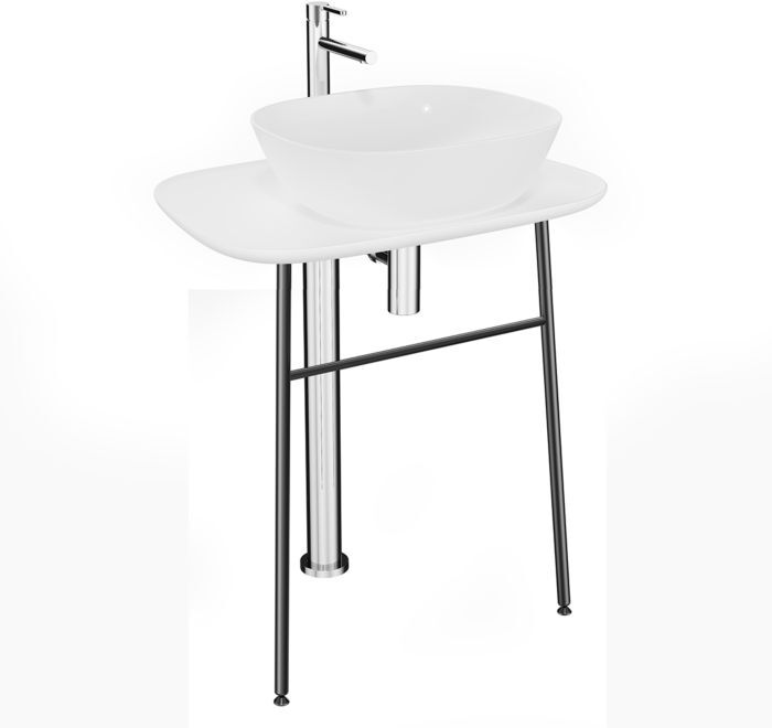 VitrA Plural Waschtisch-Unterbau 64055 68,5 x 49 x 74 cm, hoch, freistehend, Platte edelweiß