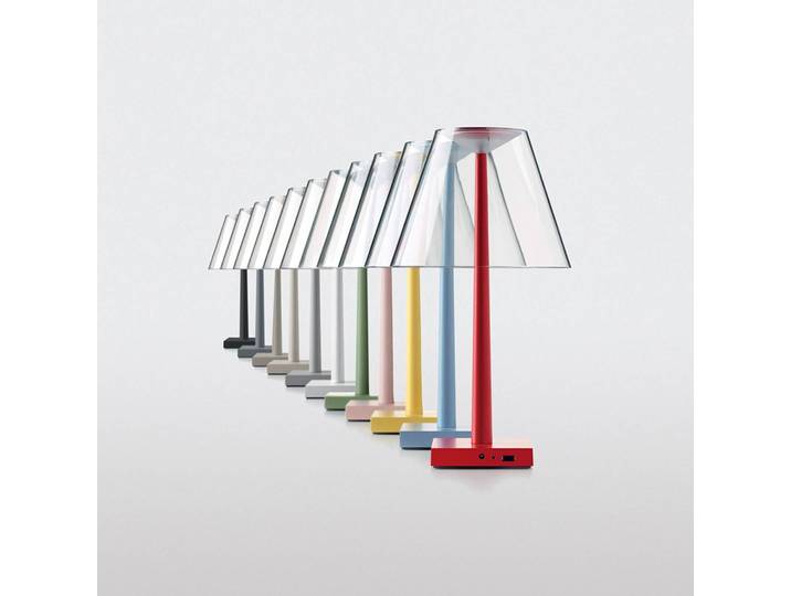 Rotaliana Tischlampe Dina+, dimmbar, creme / amber, für Wohn- / Esszimmer, Aluminium, Design