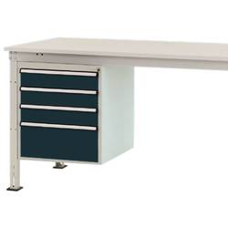 Manuflex ZB4814.7016 Gehäuse-Unterbau Stationär, Nutzhöhe 500 mm mit 4 Schubfächer. Für Tischtiefe 1200 mm