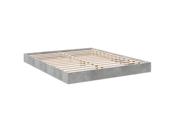 BEAU Structure/Cadre de lit - SARAZYJ - Lit double - Meuble de chambre - sans matelas - gris béton 160 x 200cm - 913843