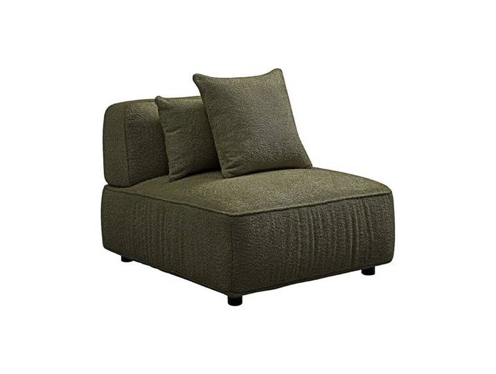 Fauteuil en tissu bouclette vert kaki LELACO de Maison Céphy