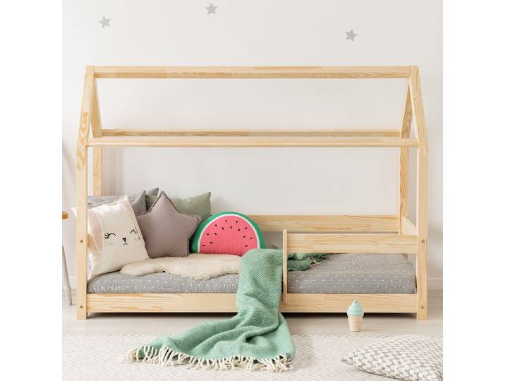 Lit cabane 90x200 sommier inclus Ilona Bois