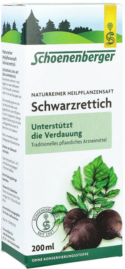 Schoenenberger Naturreiner Heilpflanzensaft Schwarzrettich