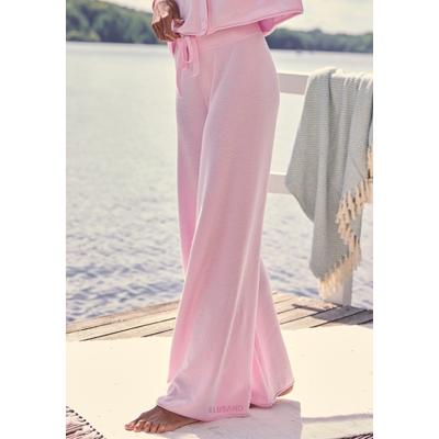 Loungehose ELBSAND, Damen, Gr. 32/34, N-Gr, rosa, Feinstrick, Obermaterial: 55% Baumwolle, 45% Nylon, unifarben, bequem lang, Hosen Loungehose, aus hochwertigem Feinstrick, Loungewear
