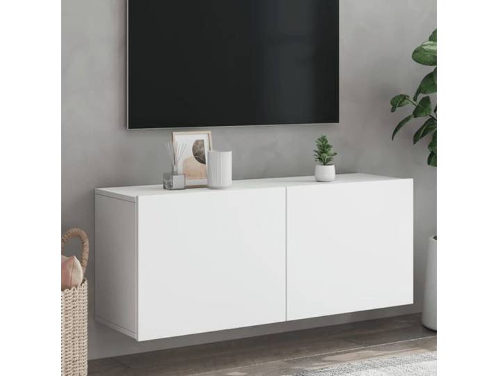 SALE 2025 Meuble Télé Flottant - Meuble TV mural blanc 100x30x41 cm 17 12 Kg 5047