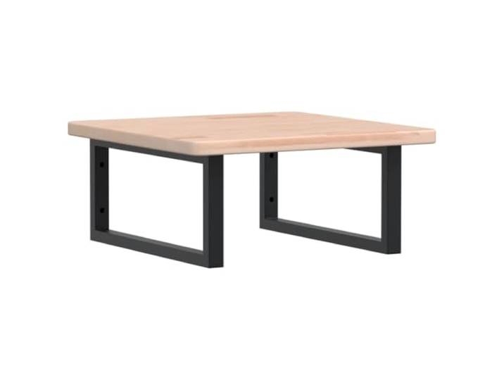 WEMYUFURN Waschtischplatte mit Halterung Stahl und Massivholz Eiche Stahlhalterungen, Eichenholz-Platte, Schweberegal, rechteckige Halterungen, Wandbefestigung, Schrauben nicht enthalten