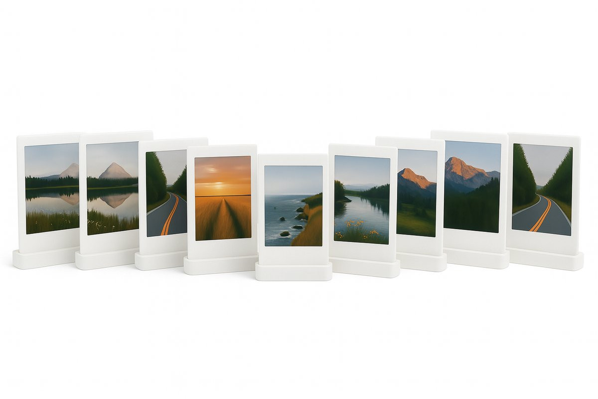 Polaroid Fotohouder Wit – Set van 10 Universele Instax Mini, Square, Wide & Polaroid Foto’s – Fotostandaard