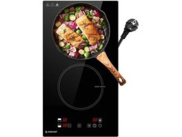 Plaque Induction 2 foyers AMZCHEF 3700W 9 niveaux cuisson rapide avec 2 boosters L52 x P29 cm